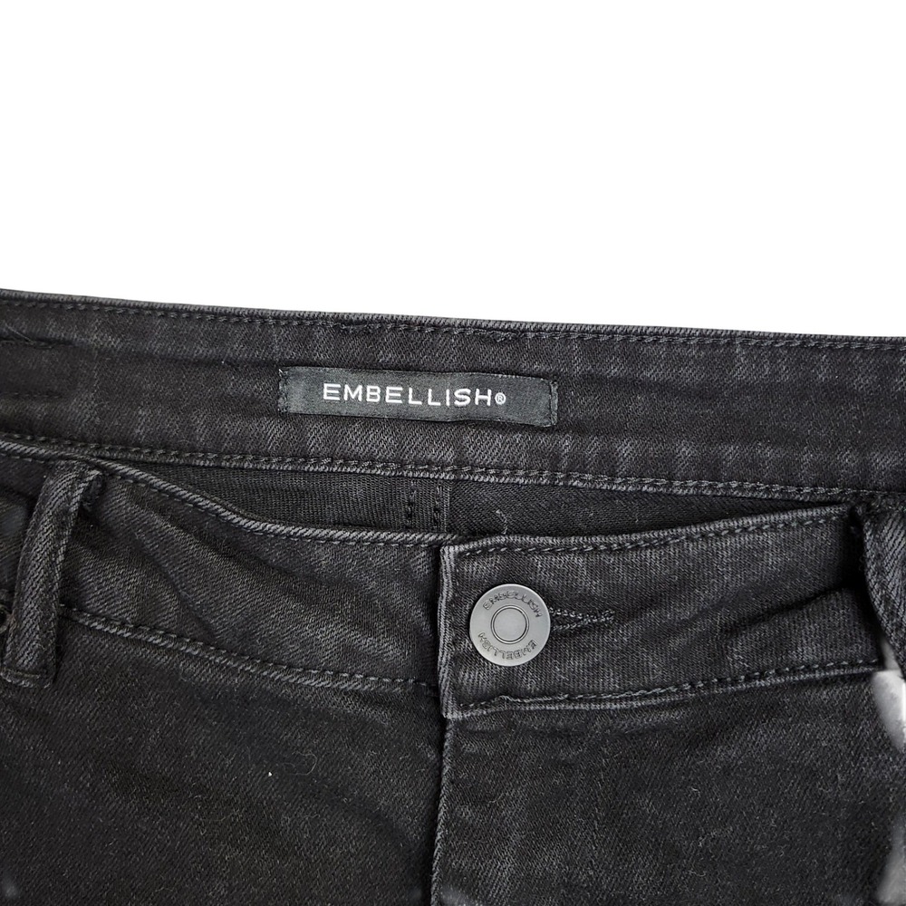 Embellish‎ Trey Black Cargo Patchwork Jeans Leopard Plaid Size 36 Streetwear - Picture 2 of 14